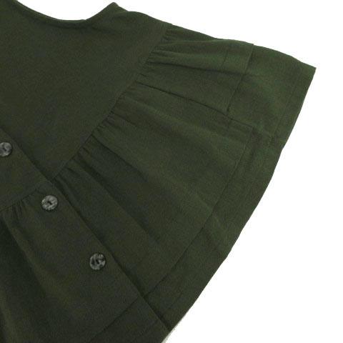 ガヴィディガヴィ GAVI DI ジレ ベスト 裾フレア コットン カーキ 9 F 