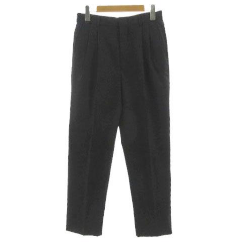 00s Lands' End 【ウール フランネル ツータック スラックス 黒