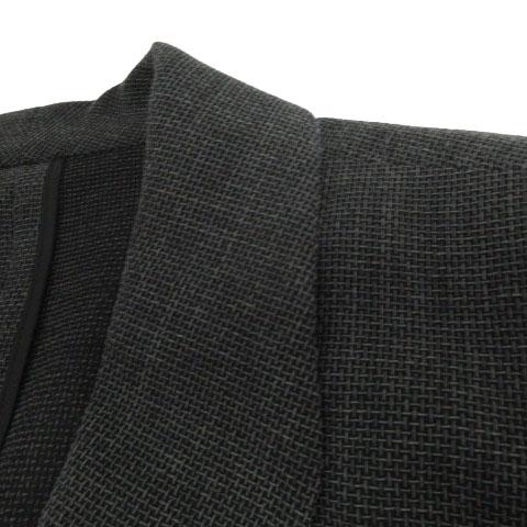 レリアン スーツ ジャケット スカート ミディ丈 日本製 総柄  黒 グレー 9 レリアン Leilian スーツ ジャケット シングル 1B スカート 台形