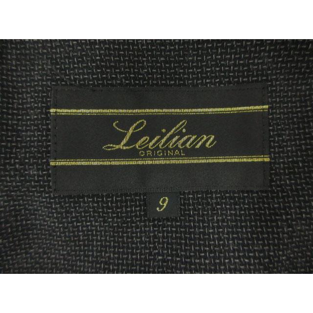 レリアン スーツ ジャケット スカート ミディ丈 日本製 総柄  黒 グレー 9 レリアン Leilian スーツ ジャケット シングル 1B スカート 台形