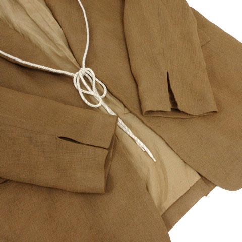 【中古】カバナ Cabana 20SSショールカラージャケット 20SS-JKO2-H リボン留め 日本製 茶系 38 カバナ Cabana 20SSショールカラージャケット 20SS-JKO2-H リボン留め