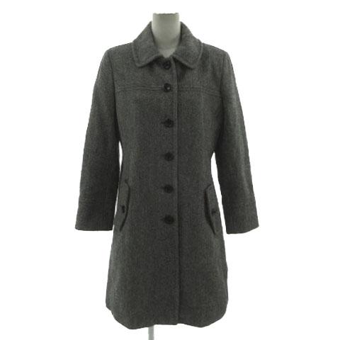 ランズエンド LANDS' END コート ステンカラー 起毛 ツイード ウール混