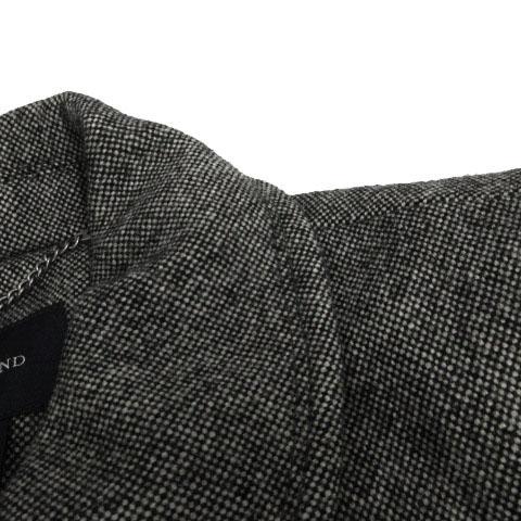 ランズエンド LANDS' END コート ステンカラー 起毛 ツイード ウール混