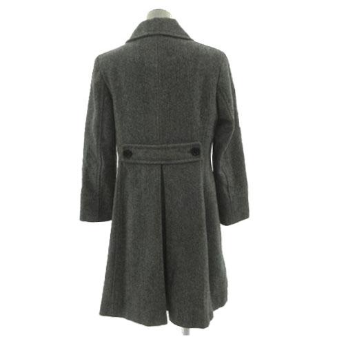 ランズエンド LANDS' END コート ステンカラー 起毛 ツイード ウール混