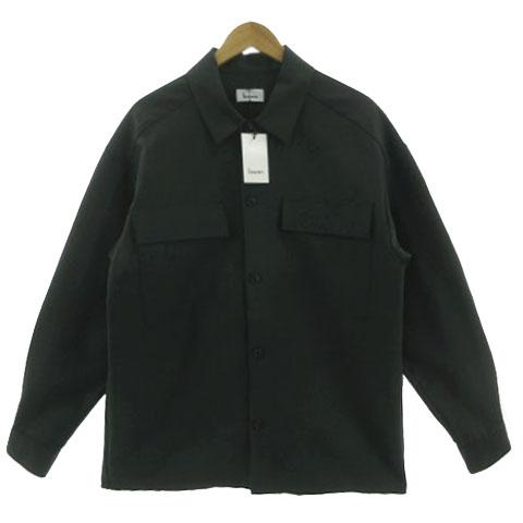 【中古】未使用品 ローン Lownn シャツ ワークシャツ 胸ポケ 長袖 ポーランド製 モヘア混 グリーン系 深緑 48 未使用品 ローン Lownn シャツ ワークシャツ 胸ポケ 長袖 シンプル