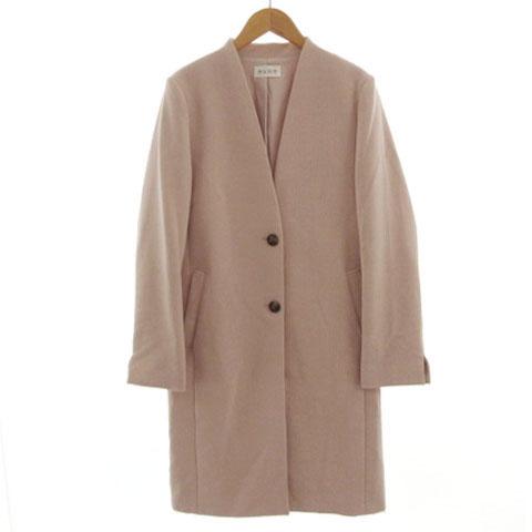 プラステ PLST コート ノーカラー V襟 ピンクベージュ系 S レディース  