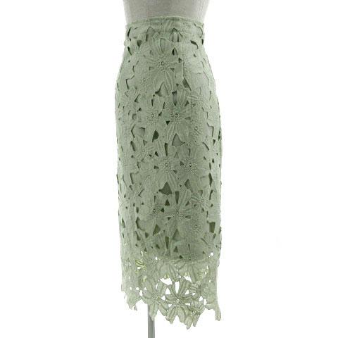 ベースメント BASEMENT フラワーレースタイトスカート tw-0913 ミモレ