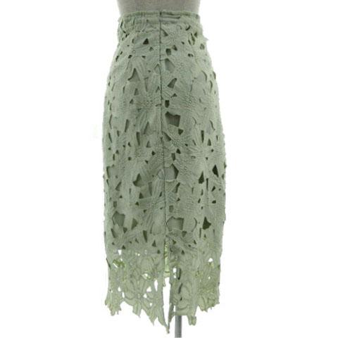 ベースメント BASEMENT フラワーレースタイトスカート tw-0913 ミモレ