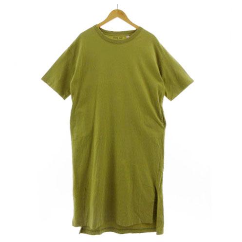 リゼッタ　リネンワンピース　シャツワンピース　プリーツ　ノーカラー　グリーン nofl】リトアニアリネン薄手カラーロングシャツワンピース