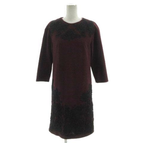 GRACE CONTINENTAL ブラックフラワー柄ワンピース 36 グレースコンチネンタル GRACE CONTINENTAL ワンピース 花柄刺繍