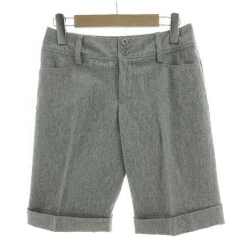 グレー ウール混紡 ショートパンツ