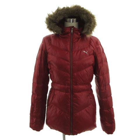 PUMA（プーマ） ダウンジャケット フーディー ファー ロゴプリント