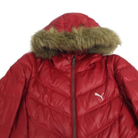 PUMA（プーマ） ダウンジャケット フーディー ファー ロゴプリント