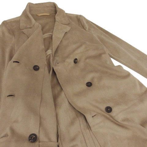 新品同様 MARELLA マレーラ ポケット ファー ダブルチェスター コート マレーラ MARELLA コート チェスターコート ダブル スウェード調