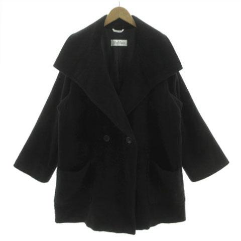 MaxMara 黒 ファー付きベルトコート MaxMara・PENNYBLACK】ウールコート ファー襟 ベルト付き