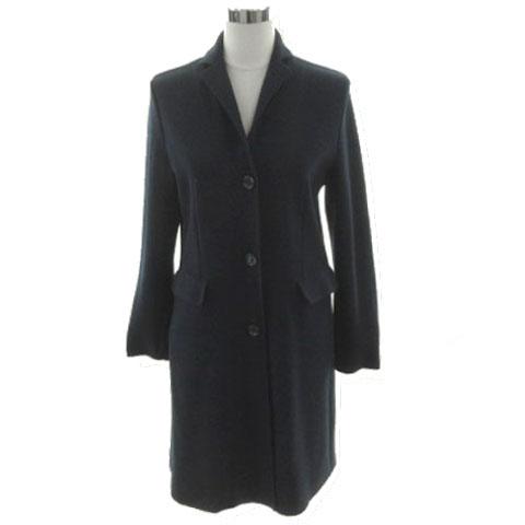 【中古】ロッソトレンタチンクエ ROSSO35 コート ニット チェスターコート イタリア製 ウール ネイビー 紺 46 レディース ロッソトレンタチンクエ ROSSO35 コート ニット チェスターコート