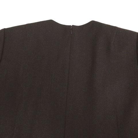 【中古】ジュンアシダ jun ashida ワンピース 半袖 ミディ丈 裾ペプラム 日本製 起毛 カシミヤ混 ブラウン系 茶系 9 ジュンアシダ jun ashida ワンピース 半袖 ミディ丈 裾ペプラム 日本製