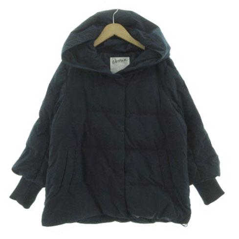 【中古】デッサン Dessin 袖リブ付ショートダウンジャケット F58-93021 フーディー ジップアップ ネイビー 紺 1 デッサン Dessin 袖リブ付ショートダウンジャケット F58-93021