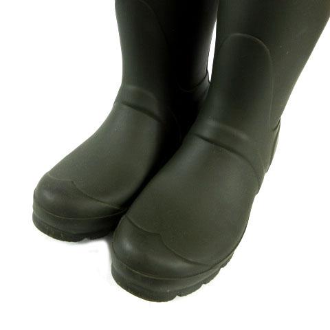ハンター HUNTER トール レイン ブーツ 長靴 雨靴 ロゴ カーキ UK3