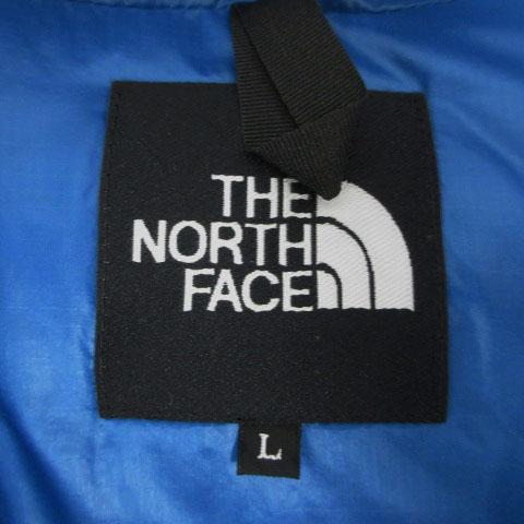 【中古】ザノースフェイス THE NORTH FACE ヌプシコート ND18903 フーディー ロゴ刺繍 軽量 配色 青系 紺 L THE NORTH FACE（ザ ノースフェイス） ヌプシコート ND18903