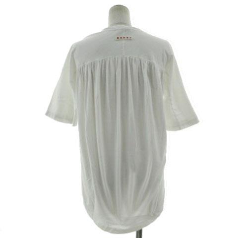 マルニ  20SS  THJE0157EX TCY68 ロゴタグバックギャザーTシャツ レディース 40 MARNI - マルニ 20SS THJE0157EX TCY68 ロゴタグバックギャザーTシャツ