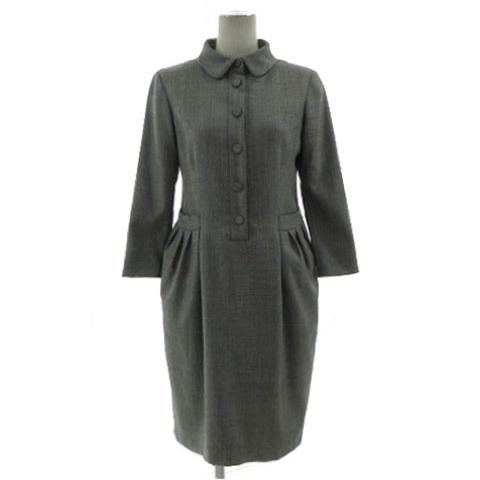 【中古】49アベニュー ジュンコシマダ 49AV. junko shimada ワンピース フォーマル コクーン 丸襟 ミディ丈 グレー 38 49アベニュー ジュンコシマダ 49AV. junko shimada ワンピース