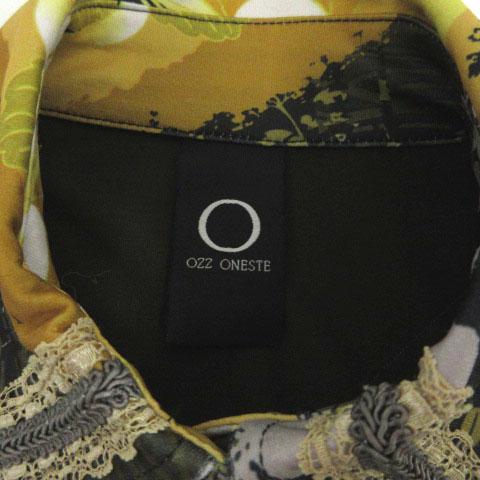 オッズオネスト OZZ ONESTE シャツ レース切替え 長袖 ストレッチ 総柄