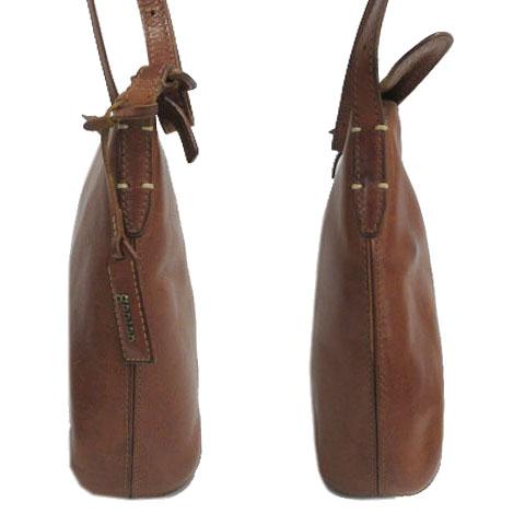 【中古】ゲンテン genten トスカ ショルダーバッグ シボ入りオイルヌメレザー ブラウン 茶 レディース ゲンテン genten トスカ ショルダーバッグ シボ入りオイルヌメレザー