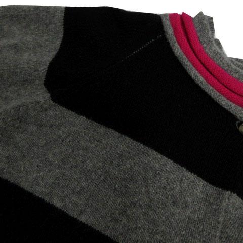 【中古】未使用品 アぺゼラム Apaiser lame ボレロ カーディガン クロップド丈 ボーダー 黒 グレー ピンク 38 未使用品 アぺゼラム Apaiser lame ボレロ カーディガン ニット 長袖