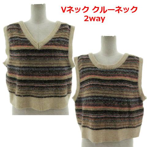 niko and…（ニコアンド） Niko and.. 洗える2WAYショートニットベスト