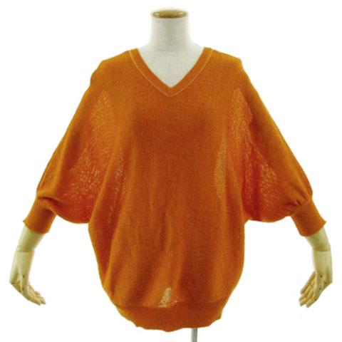 アイシービー iCB ニット Vネック 五分袖 ドルマンスリーブ調 オレンジ L レディース | ICB