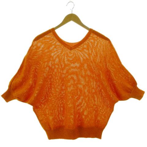 アイシービー iCB ニット Vネック 五分袖 ドルマンスリーブ調 オレンジ L レディース | ICB | 01