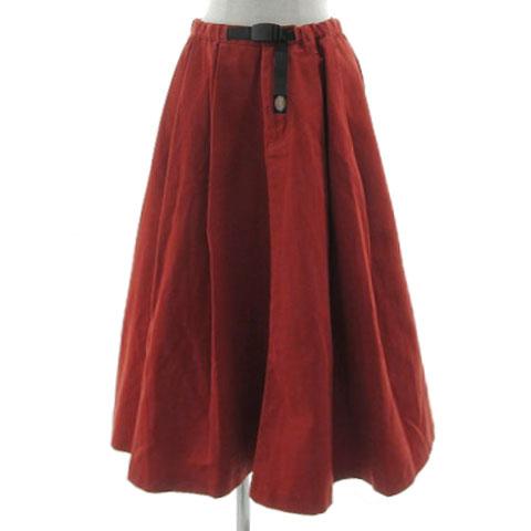 【中古】GRAMICCI×Dickies ボリュームスカート 171W40FS03 FREAK’S STORE別注 ロング丈 ウエストゴム レッド系 S GRAMICCI（グラミチ） GRAMICCI×ディッキーズ Dickies ボリューム
