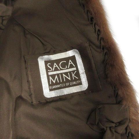 サガミンク SAGA MINK ケープコート ポンチョ ミンク ブラウン