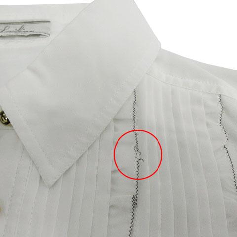 レリアン Leilian ピンタックブラウス フリル 長袖 カフスボタン オフ 