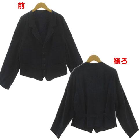 【中古】YOHJI YAMAMOTO POUR HOMME 希少 ジレ合体ジャケット 90年代 HZ-J36-118 切替え ウール ネイビー 紺 M メンズ ヨウジヤマモトプールオム YOHJI YAMAMOTO POUR HOMME 希少 ジレ合体