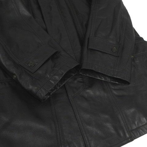 バルマン BALMAIN 羊革 レザーステンカラーコート ジップアップ