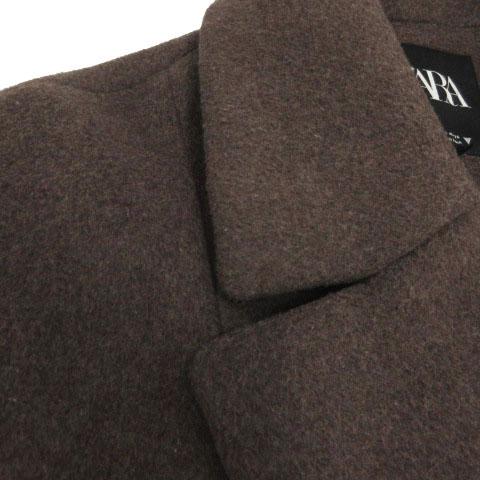 ZARA（ザラ） コート チェスターコート ダブル 起毛 ウール混 ブラウン