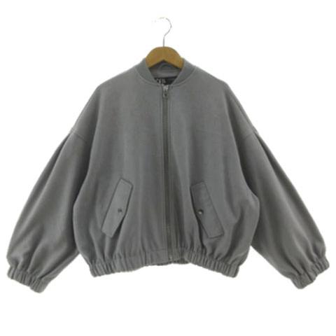 グレー ジップアップ ジャンパー ZARA（ザラ） ジャケット ジャンパー ボリュームスリーブ スウェード調