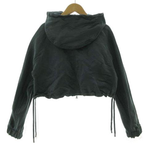 【中古】プライドインターナショナルデザイン PRIDE ジャケット フーディー クロップド丈 シャイニー 深緑系 38 プライドインターナショナルデザイン PRIDE ジャケット フーディー