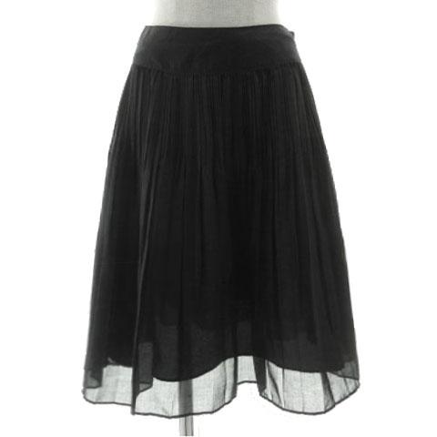 ICB（アイシービー） リネンライクプリーツフレアスカート ミディ丈