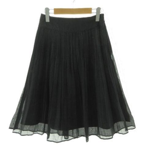 ICB（アイシービー） リネンライクプリーツフレアスカート ミディ丈