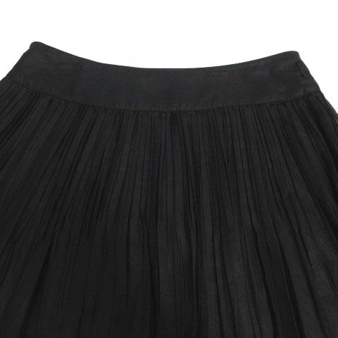 ICB（アイシービー） リネンライクプリーツフレアスカート ミディ丈