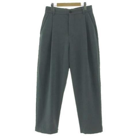 ZARA（ザラ） ワイドテーパードパンツ タック ストレッチ ブルーグレー