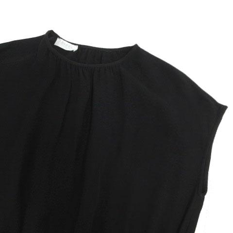 【中古】バルバ BARBA ギャザーネック レーヨン ワンピース AI1866015750 ミモレ丈 ウエストゴム イタリア製 黒 2 バルバ BARBA ギャザーネック レーヨン ワンピース AI1866015750