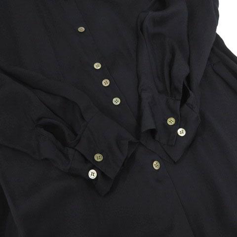 【中古】ロペ ROPE テンセルサテンウエストタックワンピース GGE-31130-B シャツワンピ 長袖 ロング丈 ネイビー 紺 38 ROPE'（ロペ） ROPE テンセルサテンウエストタックワンピース GGE