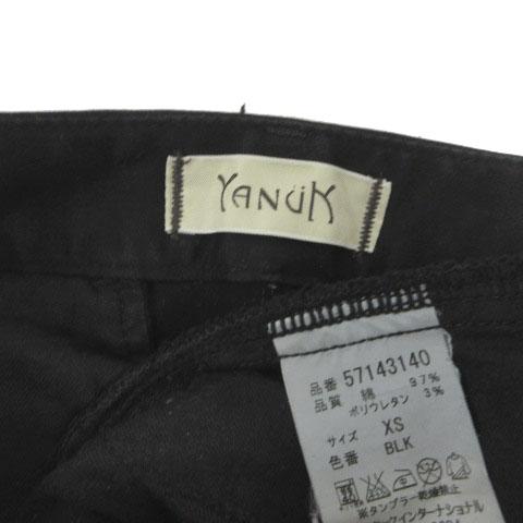 【中古】ヤヌーク YANUK チノトラウザーパンツ 57143140 Boysシルエット ストレッチ 日本製 ブラック 黒 XS ヤヌーク YANUK チノトラウザーパンツ 57143140 Boysシルエット