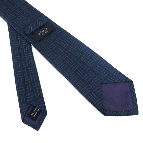 EPOCA UOMO ネクタイ シルク バスケットチェック ブルー系 青系 エポカ ウォモ EPOCA UOMO ネクタイ 日本製 シルク100％ バスケット