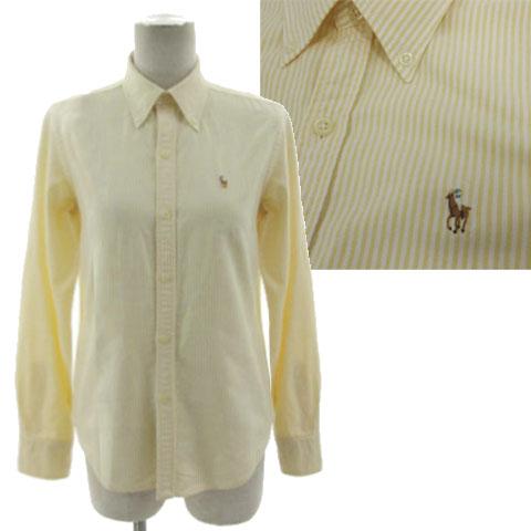 美品 ラルフローレン カラーポニー 綿 ストライプ ボタンダウンシャツ 長袖 POLO RALPH LAUREN ラルフローレン シャツ ボタンダウン ポニー