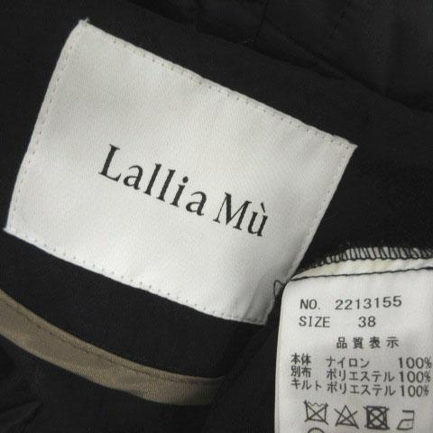 【中古】ラリアムー Lallia Mu ドッキングジャケット 2213155 フーディー レイヤード風 長袖 リボン ブラック 黒 38 ラリアムー Lallia Mu ドッキングジャケット 2213155 フーディー